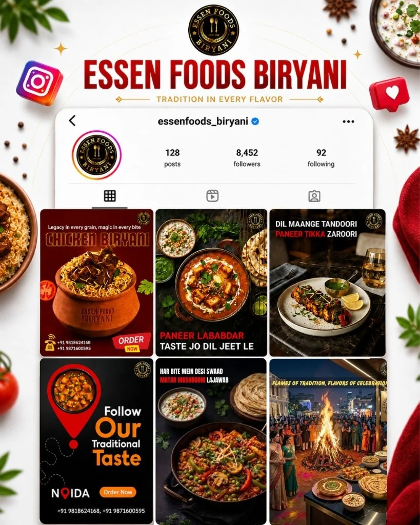 Essen Foods Biryani Social Media Growth